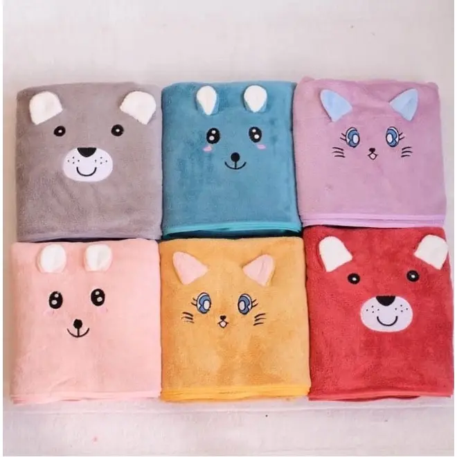 Jual Promo !!!  Handuk Bayi OISHEN Lembut Microfiber / Handuk Anak Premium Berkarakter 50x100cm 2