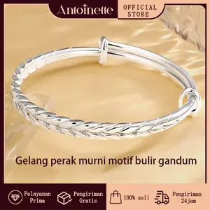 Gelang perak murni  wanita gelang perak polos desain unik hadiah ulang tahun hadiah Valentine tidak berkarat tidak alergi
