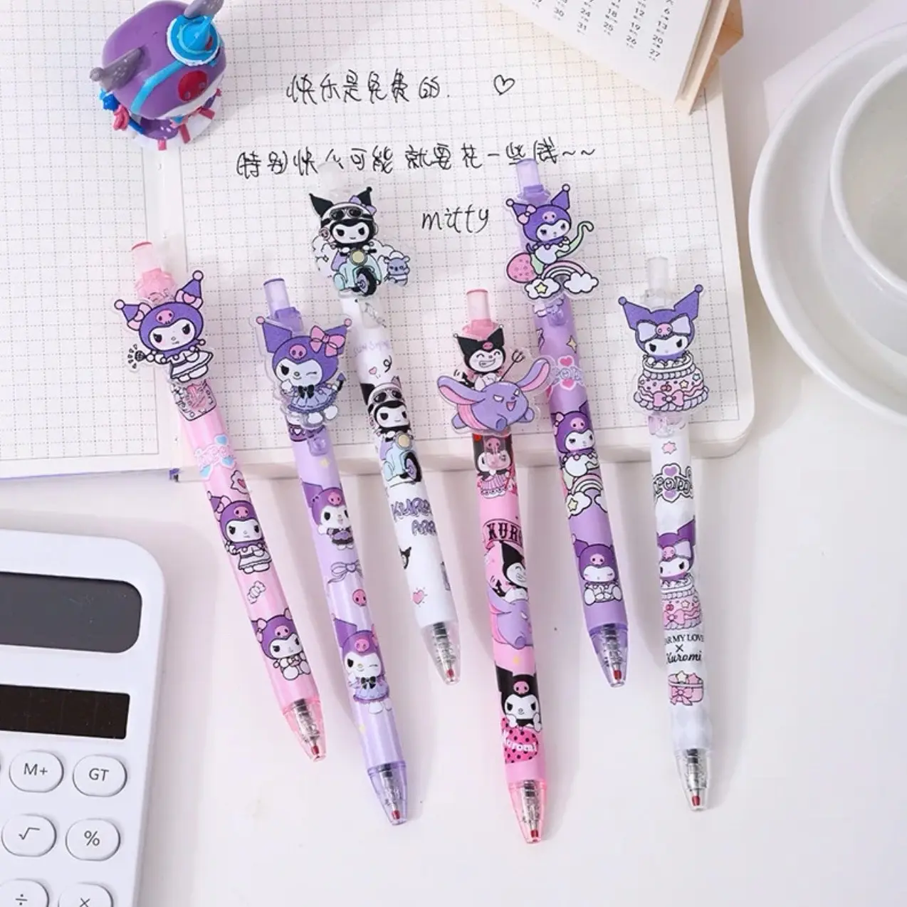 Pulpen Akrilik Stationery Pen Alat Tulis Kuromi Cinnamorol Sanrio Capybara Lotso