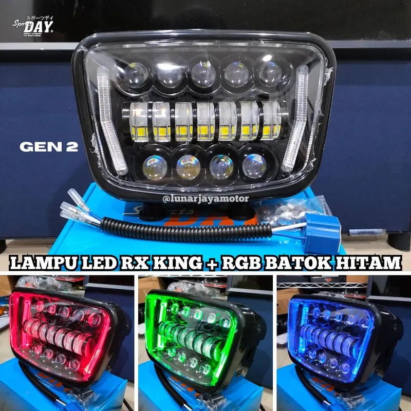 DAYMAKER RX KING BILED RGB BATOK HITAM SPORTSDAY LAMPU DEPAN RXKING GL 4