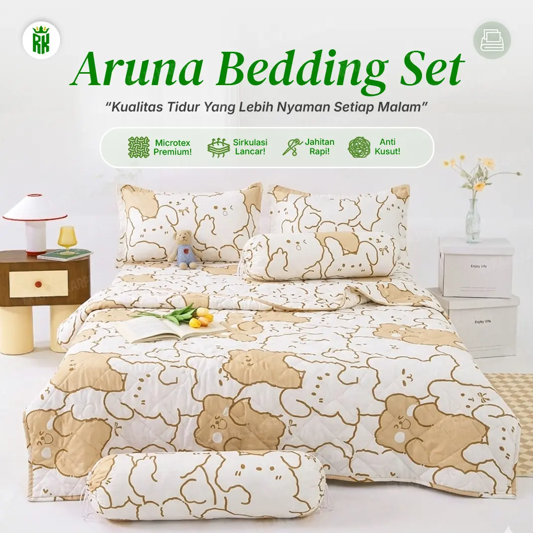 RAJA x TOKO MAMA GIGI Bedcover Set Sprei Sarung Bantal Guling Motif Cantik Anti Panas Anti Gerah & Anti Bakteri 120x200 160x200 180x200 [10]