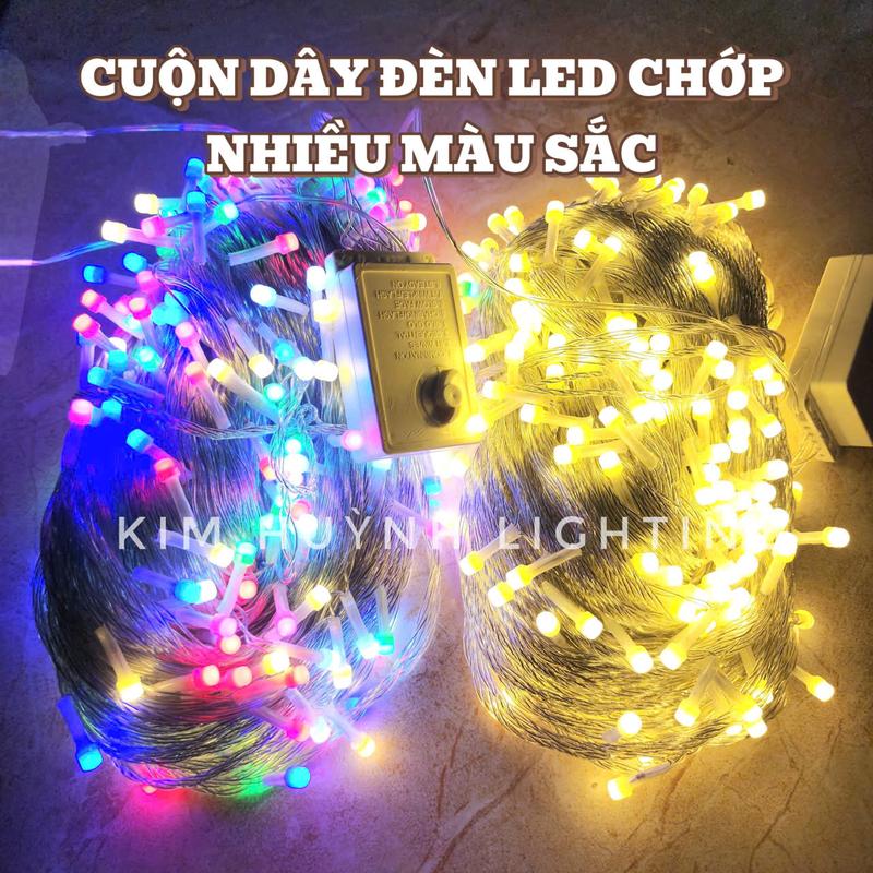 Bộ Dây Đèn Led Chớp Nhiều Màu Sắc Cắm Điện Chỉnh 8 Chế Độ Trang Trí Giáng Sinh Lễ Tết