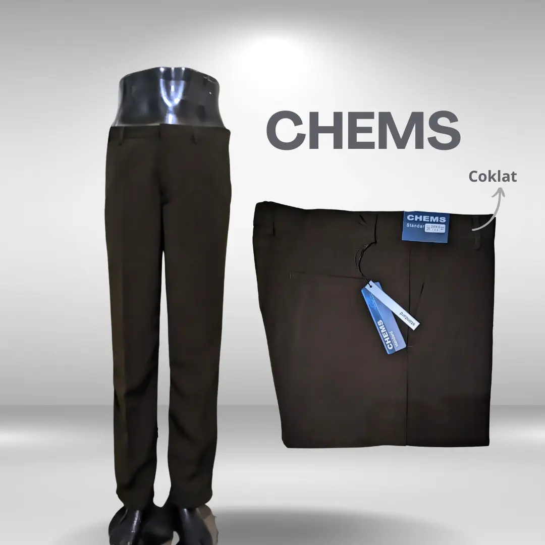 CHEMS STANDARD ORIGINAL - COKLAT - CELANA BAHAN FORMAL - CELANA KANTOR FORMAL