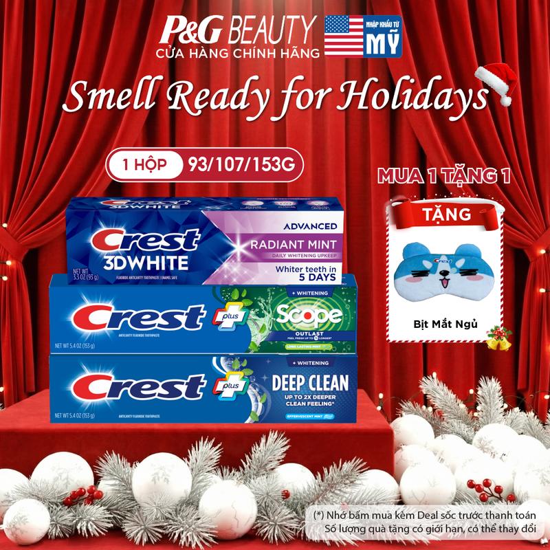 Kem Đánh trắng răng nhiều mùi hương Crest Deep Scope 3D Radiant - Mỹ