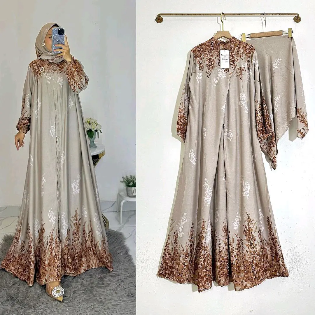 Gamis Set Hijab Alesia Rayon Premium Jumbo Kancing Muslim Nyaman Diamond