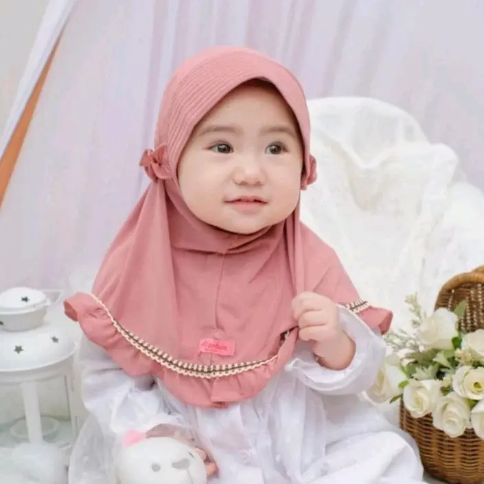 jilbab anak pet picot 0-3 kerudung anakanak termurah Bayi Muslim