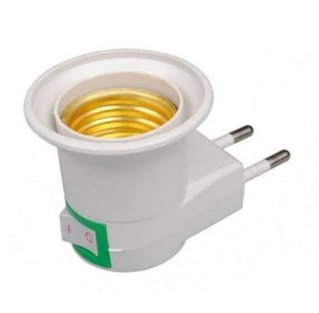 BORONG! Adaptor Fitting Bohlam Dudukan Lampu Saklar ON OFF Colok Stop Kontak 2
