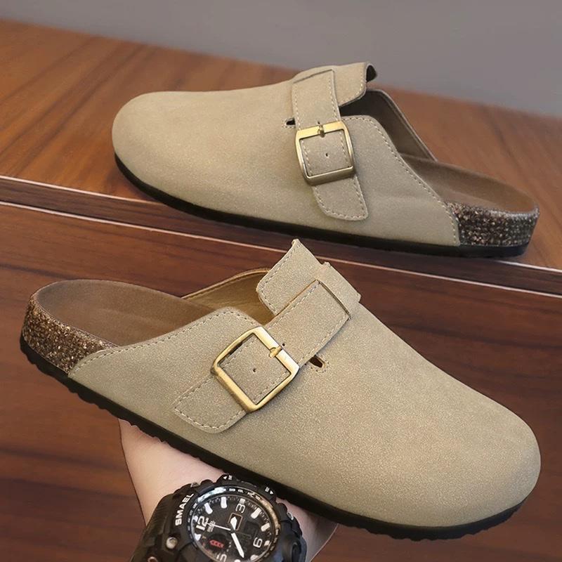 Sục Nam Nu da lộn đế cao 3cm khóa vắt ngang T924 mã 15006