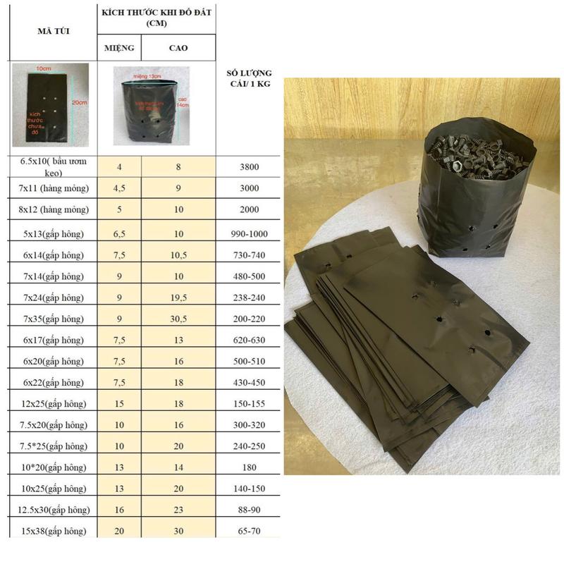  TÚI BẦU ƯƠM CÂY GIỐNG DẺO DAI NHIỀU KÍCH THƯỚC 