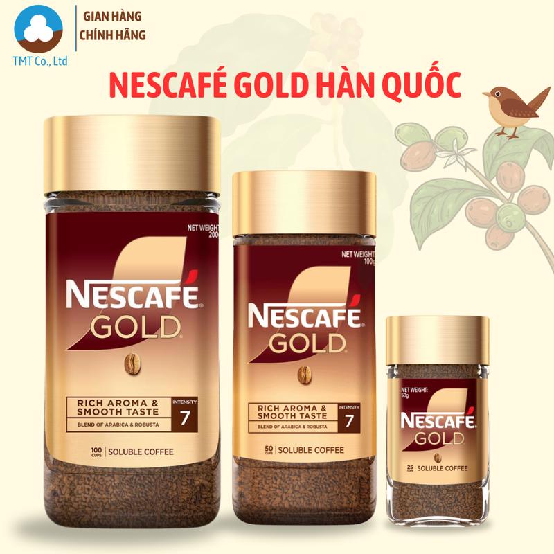  Nestlé Cà phê hòa tan Nescafé Gold chính hãng nhập khẩu Hàn Quốc rang xay từ hạt cafe Robusta và Arabica nguyên chất 