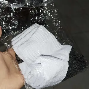 6 Pasang Kaos Kaki Sekolah sd dmp sma Putih Telapak Hitam Pendek Tebal Sport Unisex Katun