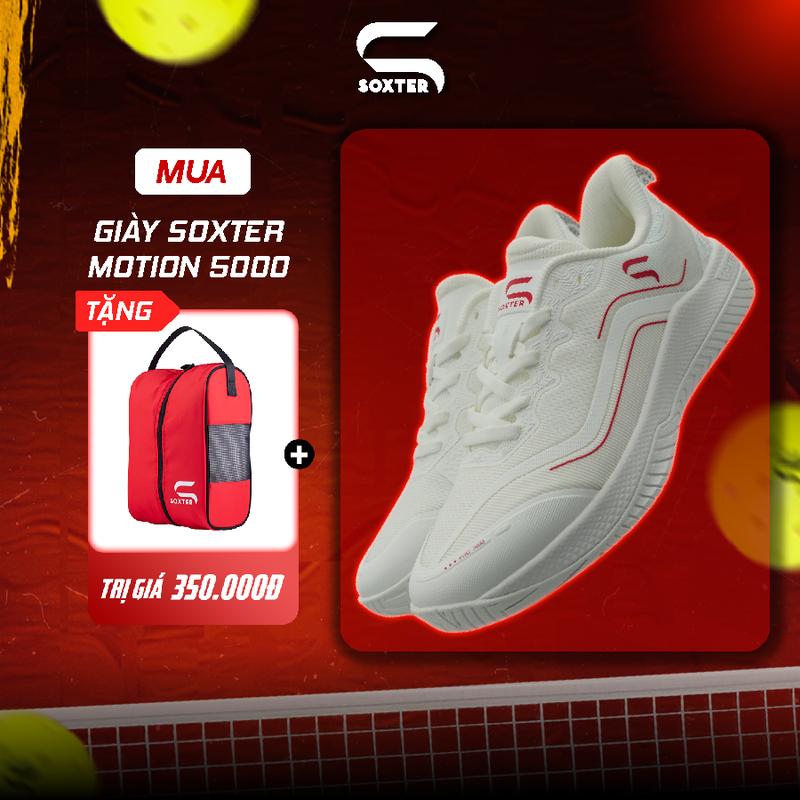 Giày Thể Thao Pickleball Soxter Motion 5000 Chuyên Dụng Hỗ Trợ Chống Lật Cổ Chân, Thiết Kế Thoáng Khí Ôm Chân