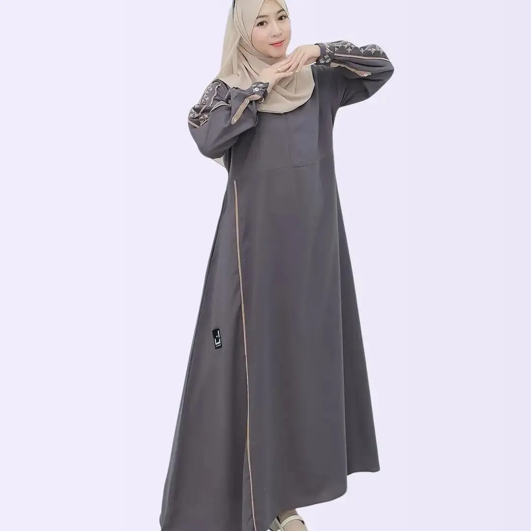 abaya Lessy Dress By Annasihah Gamis Yoris Premium dengan Bordir Eksklusif dan Kancing Batu Mutiara - Putih Mewah Muslim Tangan wudlu Hitam Wanita Dewasa Simple bisa untuk lebaran dan acara formal lainnya raya
