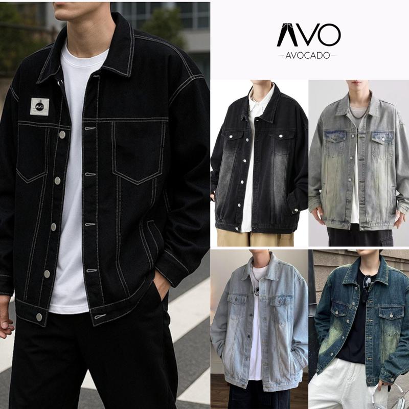  AVOCADO - Áo Khoác jean nam nữ Form Rộng áo khoác bò Unisex Màu Xanh Đen đủ size - Avocado Menswear Denim Jacket 