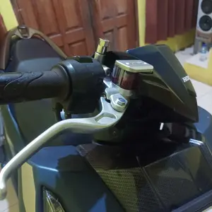 PAKETAN HEMAT Master Rem Tabung Oval Dan Kotak Silver Kaca Putih+Selang rem 90cm Original Full CNC Anti Karat Universal Motor