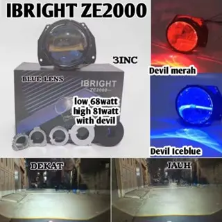 IBRIGHT ZE 2000 BILED 3 INCH PLUS DEVIL UNIVERSAL MOTOR MOBIL 12V