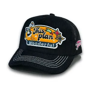 Topi Jaring Corduroy Trucker Hat Black Ducky Thisplan