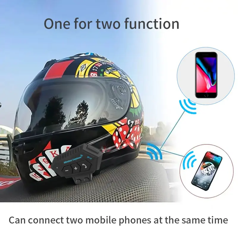 Intercom Headset Bluetooth Helm Wireless - BT-12 6