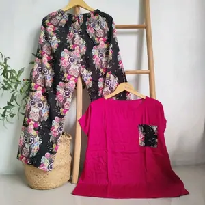 SETELAN BABYDOLL RAYON JUMBO XXL CELANA PANJANG / PIYAMA RAYON VISCOSE JUMBO / Setelan Baju Tidur Wanita Non Busui Motif Terbaru Termurah Viral