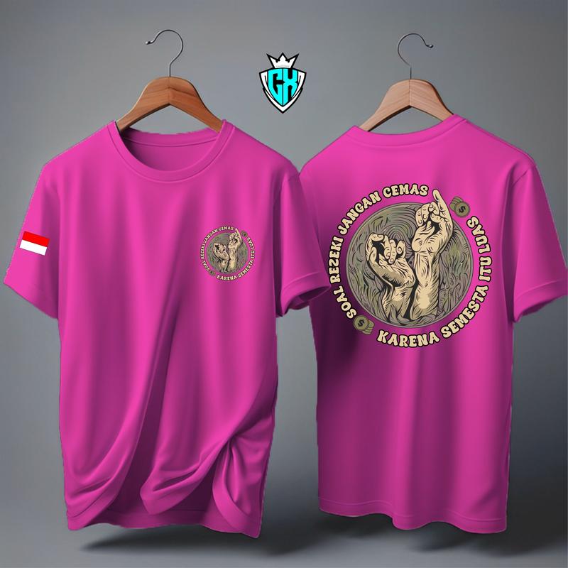 KAOS ATASAN SOAL REZEKI JANGAN CEMAS KARENA SEMESTA ITU LUAS BENDERA/KAOS LENGAN PENDEK/KAOS POLOS Oblong Combed Dewasa 8