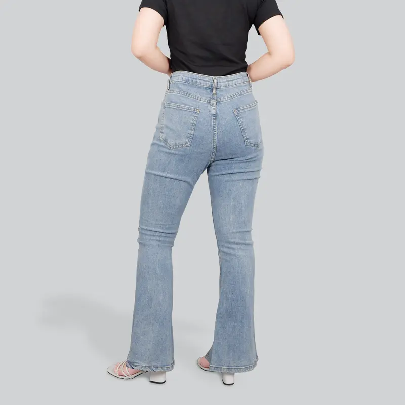JEANICLO - CUTBRAY JEANS JN015 Cewek | Celana Panjang Cutbray Fit And Flare Mermaid Jeans Belah Tengah Wanita Highwaist Bahan Denim Stretch Premium 7