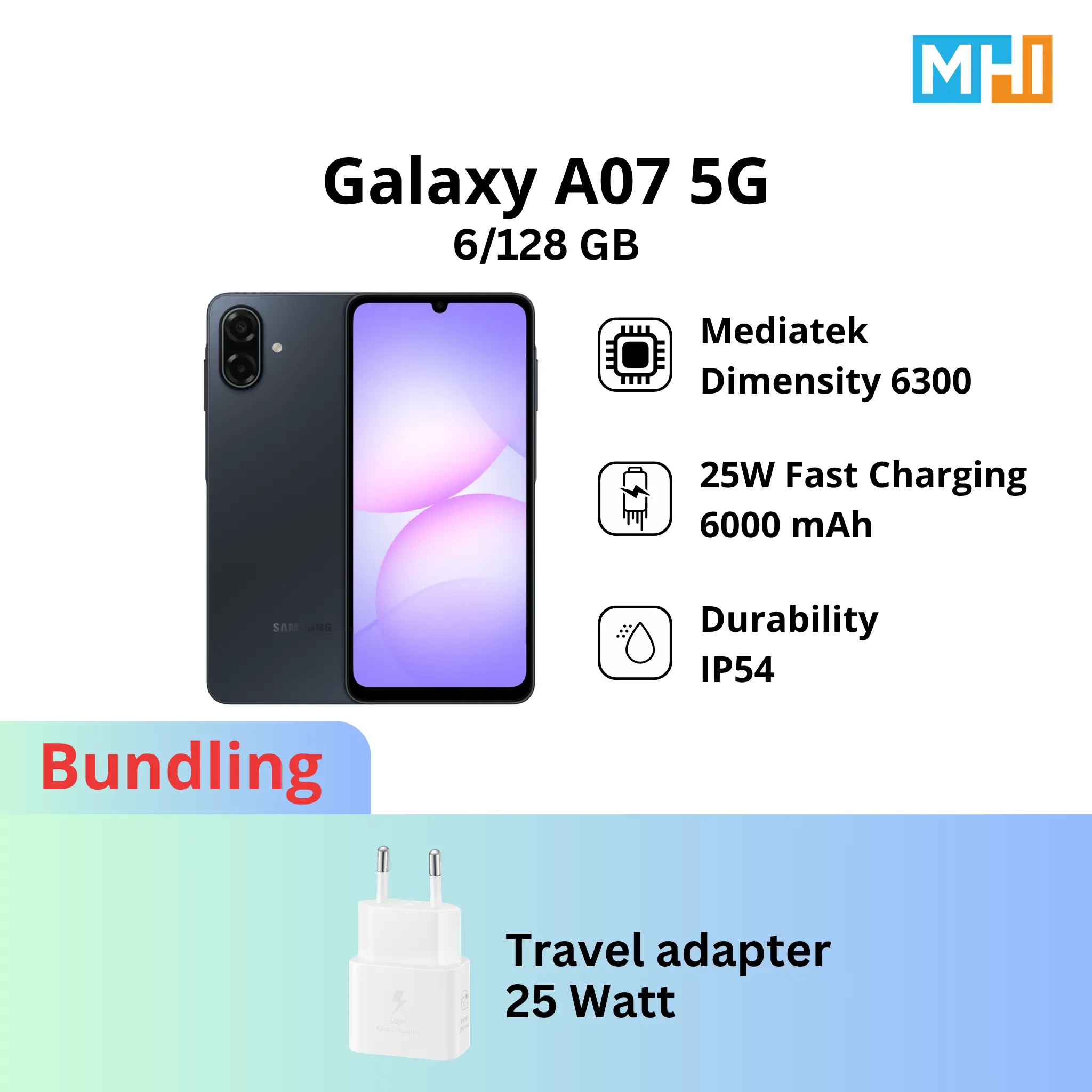 Samsung Galaxy A07 LTE 4/64GB 4/128GB 6/128GB 8/256GB dan A07 5G 6/128GB Original, Bergaransi Resmi