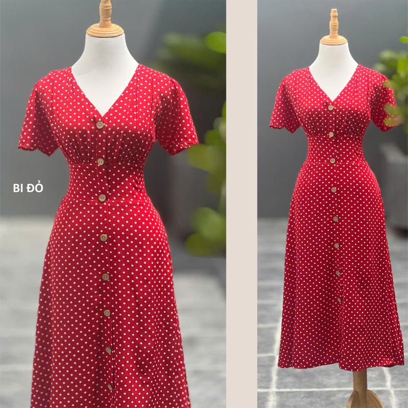 K222 - VÁY TAY CÁNH TIÊN CỔ V DÁNG DÀI