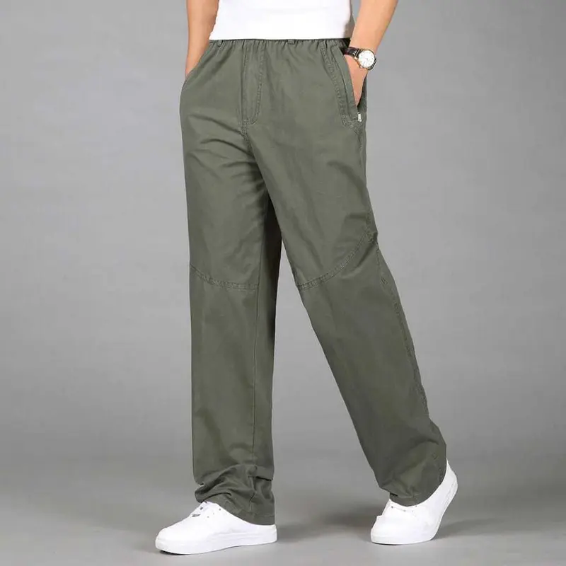 Celana Straight Panjang Pria Chinos Dewasa Unisex Pria Wanita Longgar Korean Style Standar Chino Kekinian Mid Waist 6