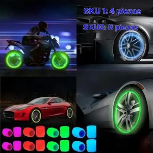 Tapa para válvula de llanta de coche, Cubierta luminosa para válvula de llanta, Tapa de aire de llanta de ABS duradera para coche, bicicleta y motocicleta, Accesorios para coche