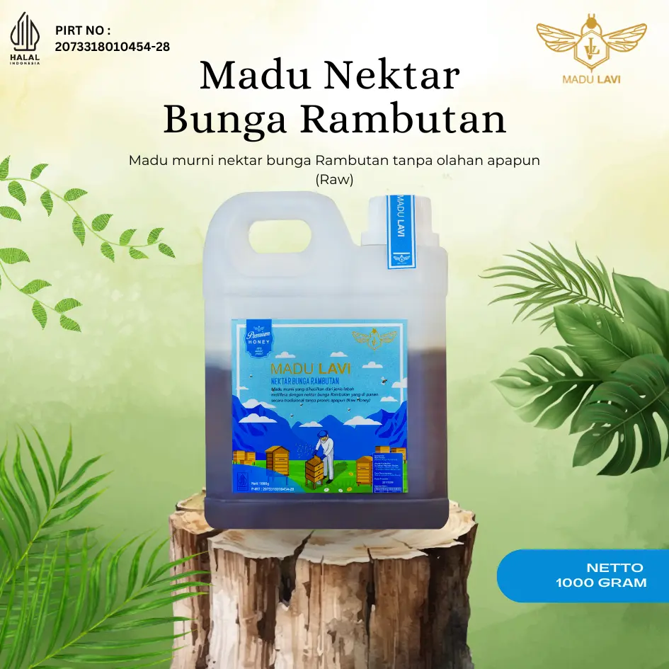 Madu Lavi Pati madu hutan nektar bunga rambutan 1Kg