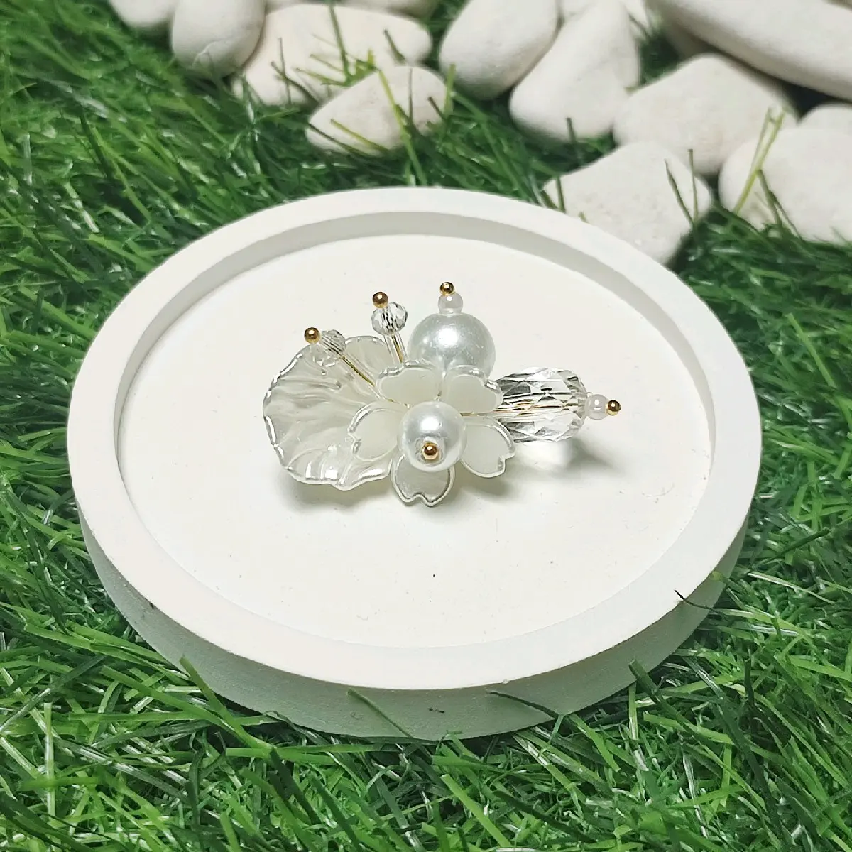 Bros Hijab Manik Murah Aesthetic dengan Mutiara dan Kristal