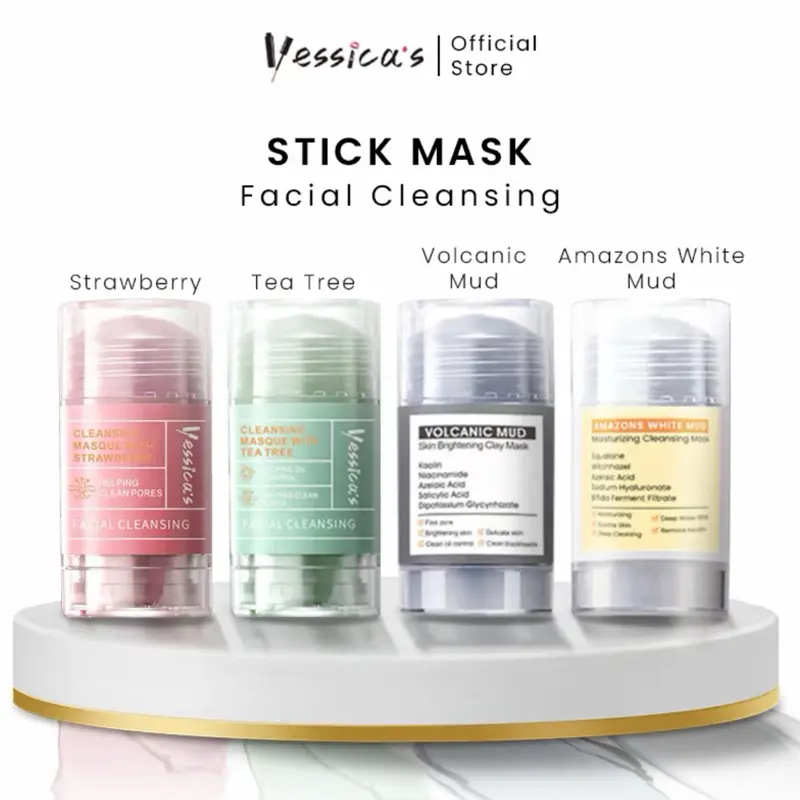 Yessica's Clay Stick Mask Masker Stik Wajah Yessica Strawberry Tea Trea Volcano Amazone