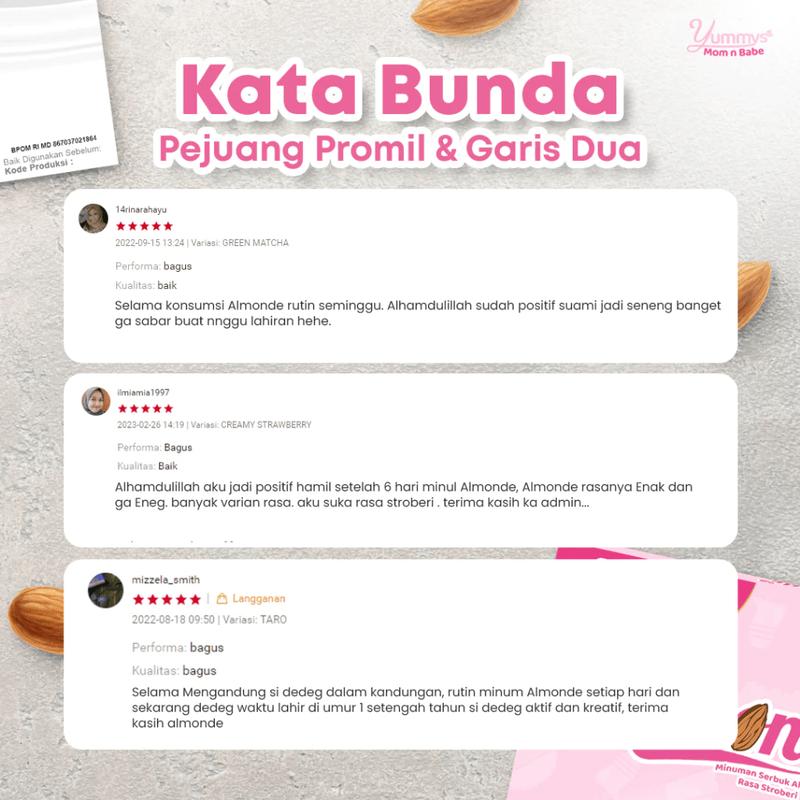 ALMONDE SACHET - Susu Almond untuk TM 1 hingga TM 2 | Nutrisi Untuk Bunda &Tumbuh Kembang Si Kecil 4
