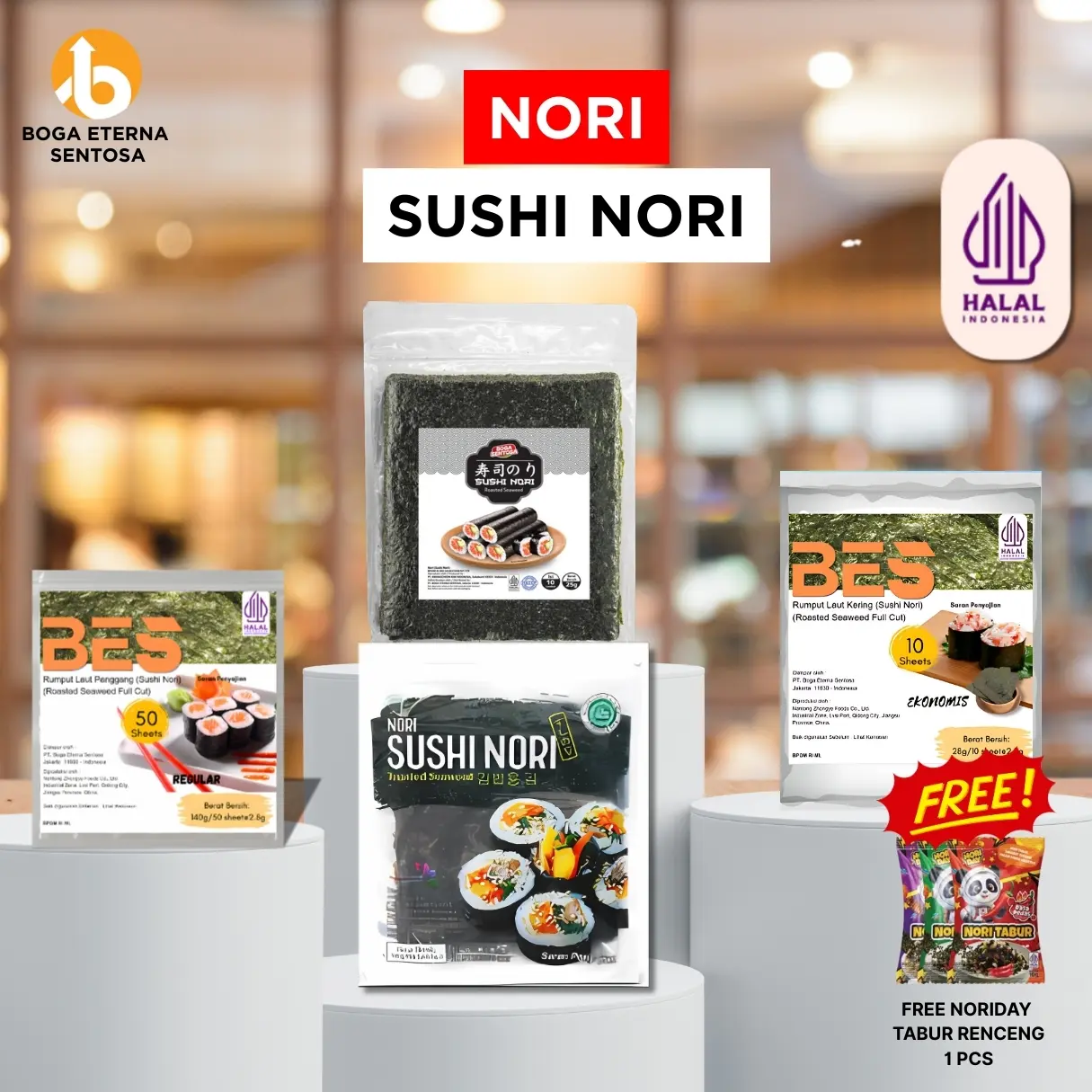 SUSHI NORI ROASTED SEAWEED isi 50 LEMBAR ( SUSHI / GIMBAP ) ( MURAH! ) HALAL