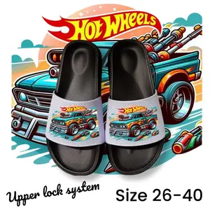 Sandal Anak Slip On Premium Unisex Hotwheels Ukuran 26-40 Kekinian Ringan Dan Empuk