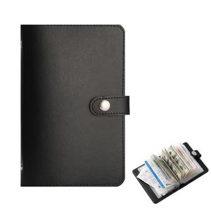 1 unidad Álbum de colección de billetes de cuero PU A6 — organizador de efectivo de gran capacidad con 100 compartimentos y bolsillos para fotos, sellos y tarjetas; archivador perfecto para presupuesto, ideal como regalo para cumpleaños y graduaciones