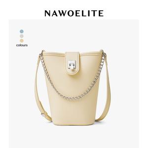NAWOELITE Mini Bag กระเป๋าถัง กระเป๋าสะพายแฟชั่นสตรี กระเป๋าถือที่สวยงาม สไตล์มินิมอล ระดับไฮเอนด์ กระเป๋าสะพายข้าง กระเป๋าสะพายไหล่