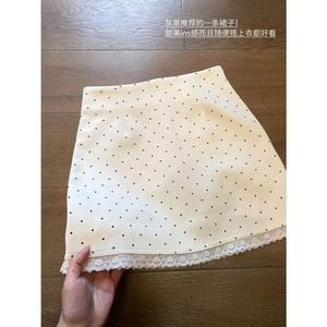 กระโปรง Midi, สไตล์เกาหลี, ลูกไม้เย็บปะติดปะต่อกัน, ลายจุด, สำหรับผู้หญิง, ฤดูใบไม้ผลิและฤดูร้อน, มาใหม่, ป้องกันการสัมผัส, เอวสูง, กระชับสัดส่วน, กระโปรงบอดี้คอนเส T