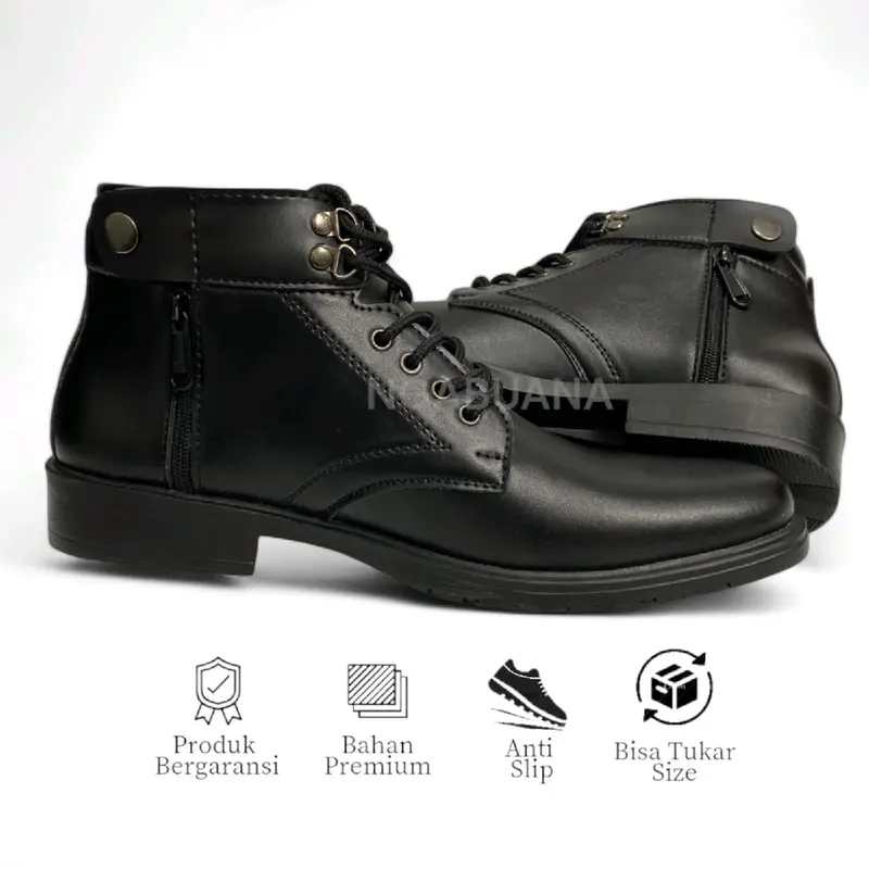 Sepatu formal pria pdh dinas pantofel tali plus resleting 0
