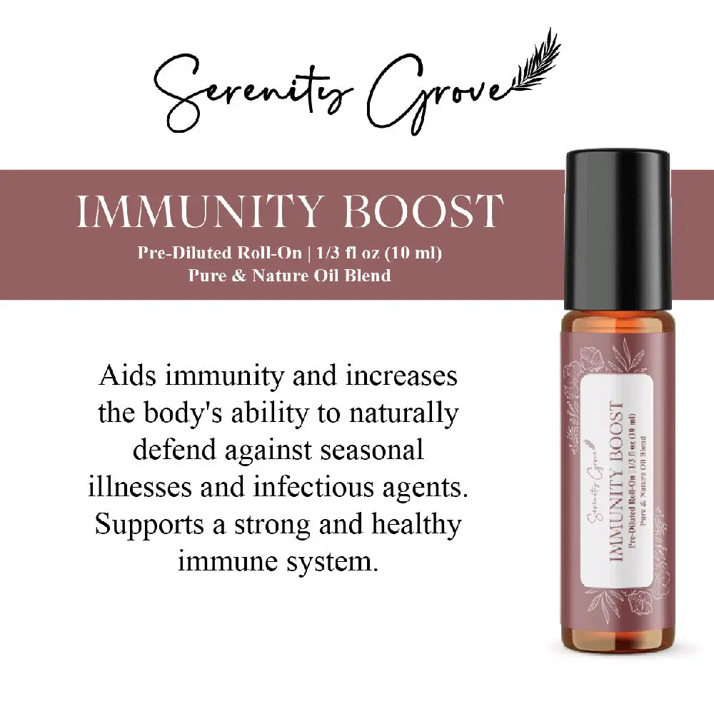Immunity Boost Essential Oil Blend (10ml Roller Bottle) for Boosting Your Immune System and Soothing Sore Throats - Natural Defense Companion