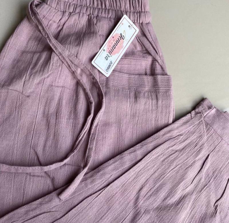 GHEA | Haruka Pants Basic - Kain Linen Crinkle Premium - Celana Wanita Panjang 7/9 Pinggang Karet Melar Nyaman 3