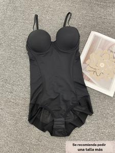 Body de camisola transparente con pliegues sólidos para mujer, moldeador de cuerpo con correa ajustable sólida para uso diario, fajas para mujeres para todas las estaciones