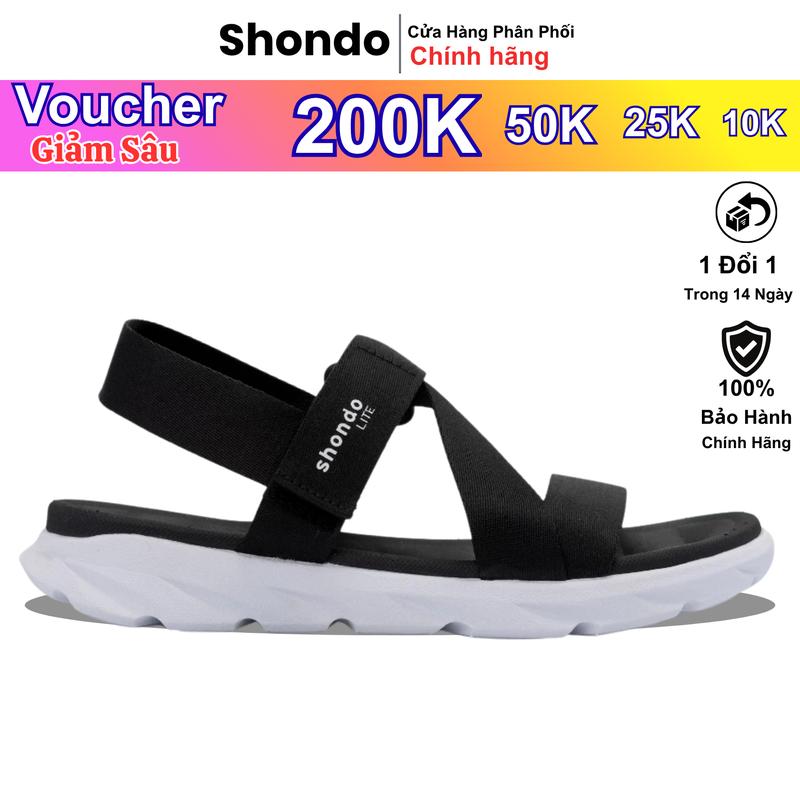 Giày sandal Shondo Nam Nữ Quai Liền SHONDO LITE siêu nhẹ bền sandal học sinh Chính hãng