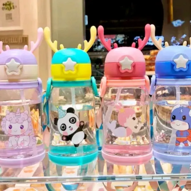 BOTOL MINUM ANAK / BOTOL MINUM RUSA UNIK & Lucu free tali panjang dan sticker. 1