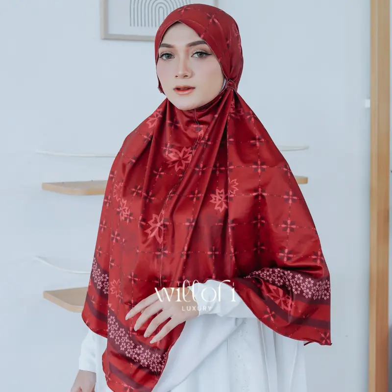 [Gratis Scrunchie & Baby Gold] Willofi - Hijab Instan Bergo Tali Non Pad Jumbo Motif Alamanda Khimar Simple Muslim Dewasa 8