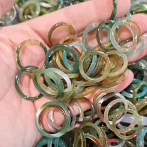Natural Crystal Agate Stones Circle Rings for Men and Women Bohemia Jewelry Simple Accessories Wholesale Fashion