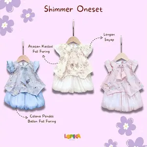 SHIMMER - Oneset Celana Ballon Katbol Mix Shimmer Premium Full Furing Anak Perempuan Balita Baby Newborn 0-7 tahun Premium Cantik - Lopika