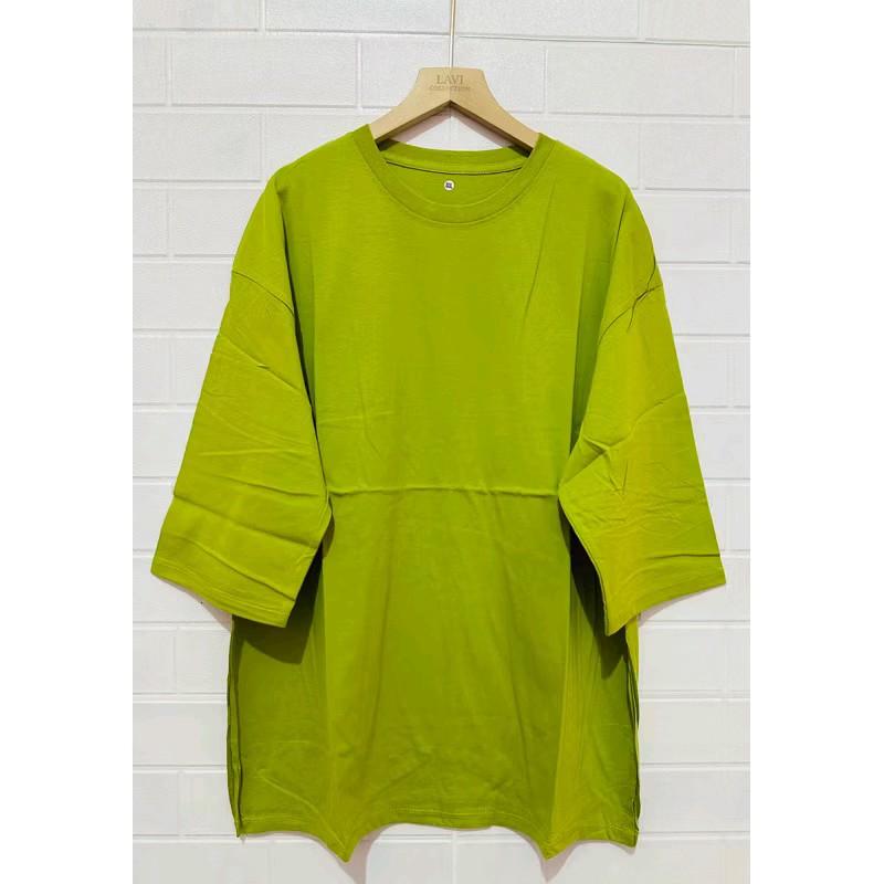 Kaos atasan polos oversize jumbo wanita xxxl lengan 7/8 Bahan katun combed ️30s premium adem| 3xl kaos polos 3
