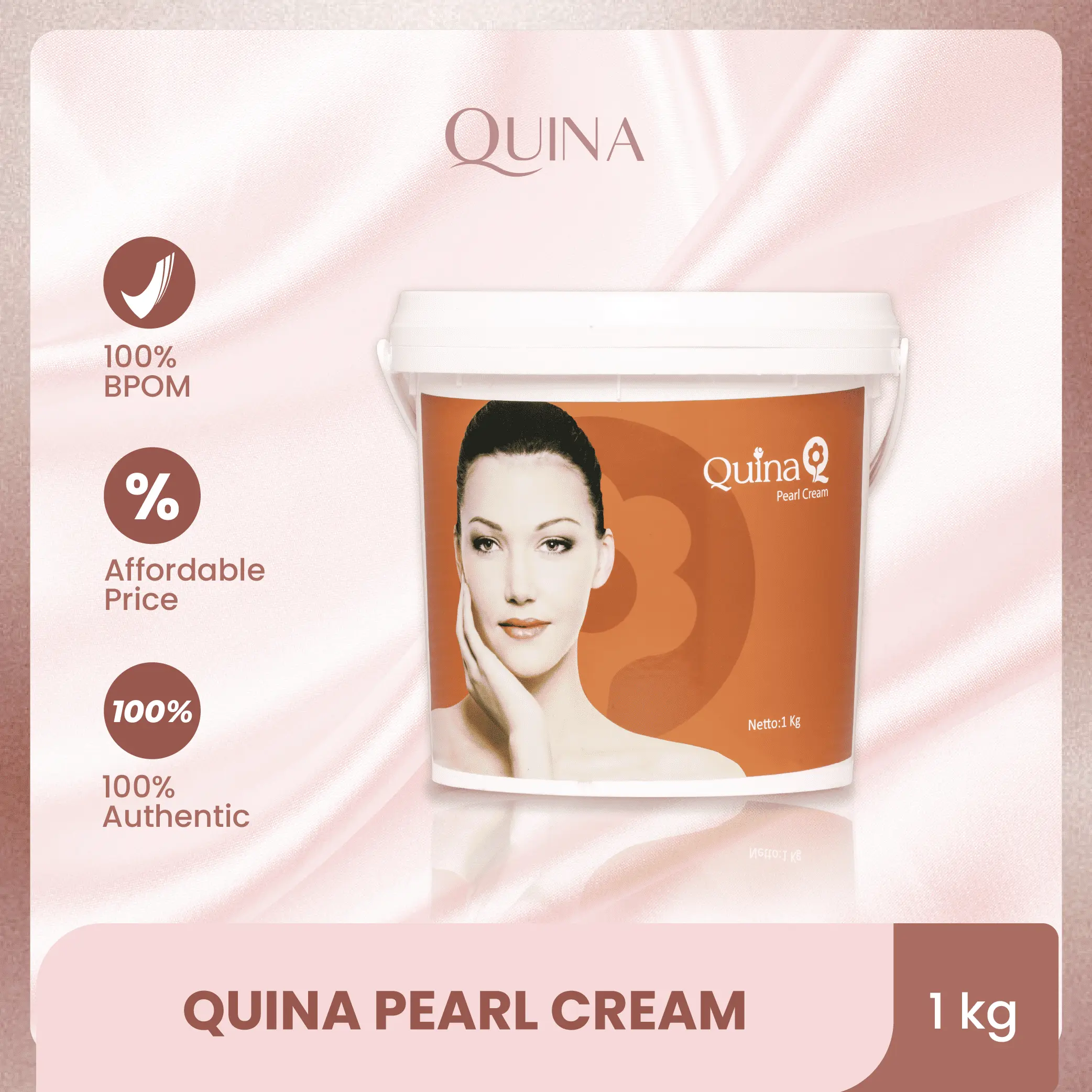 Quina Pearl Cream 1kg / Cream Wajah / Foundation Muka Perawatan Pelembab