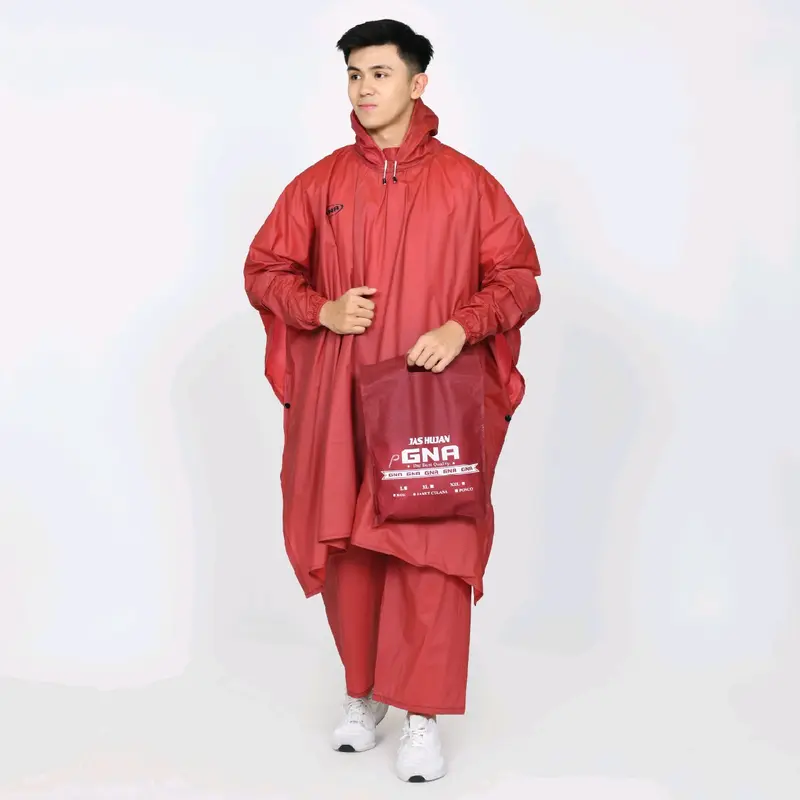 GNA Jas Hujan Ponco Celana JUMBO Lengan Tidak Rembes Melindungi diri dari air Hujan Lentur tahan air Dan tidak mudah sobek 3
